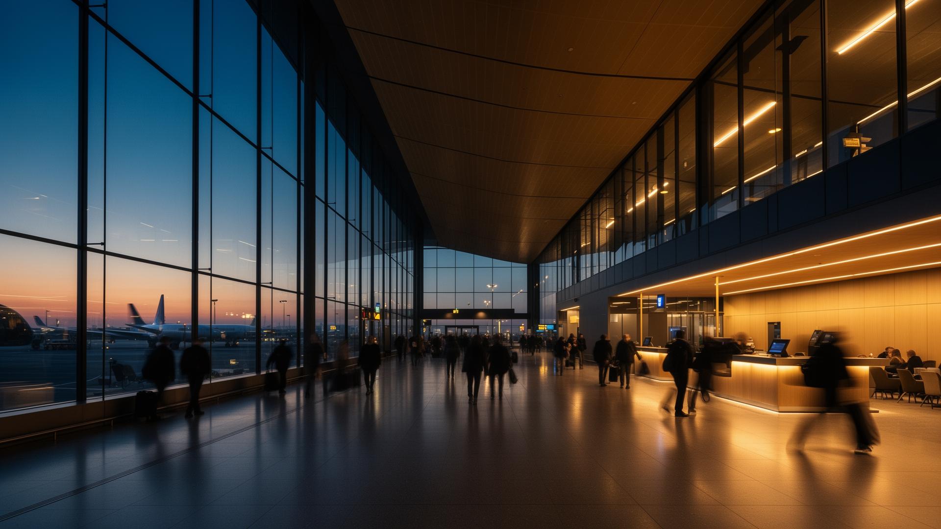 Modern airport retail space